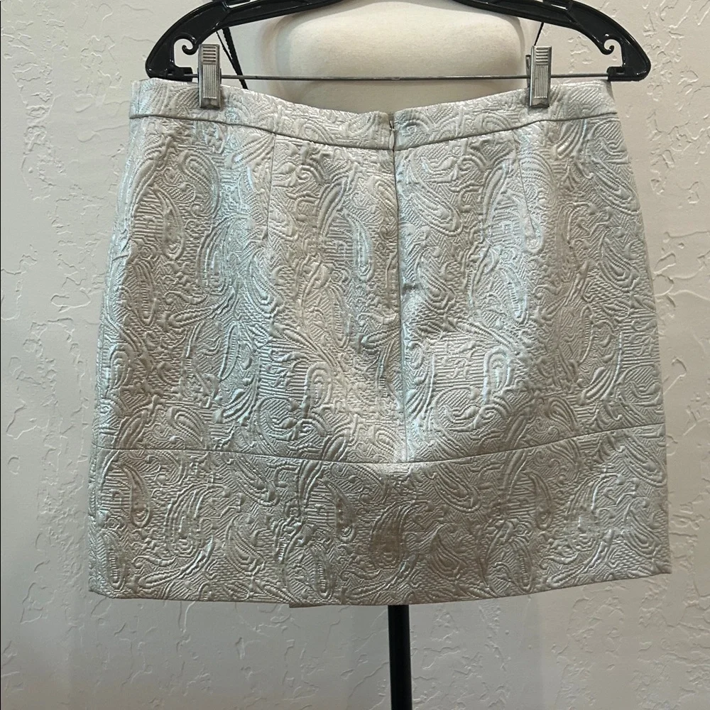 J. Crew Silver Textured Mini Skirt  JT